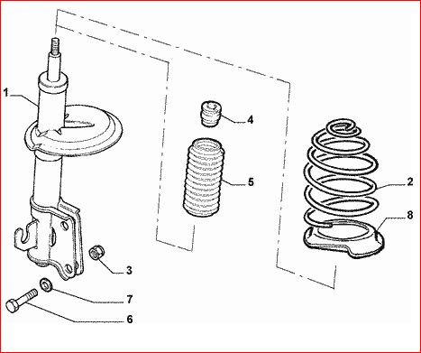 Передняя подвеска  Fiat Albea